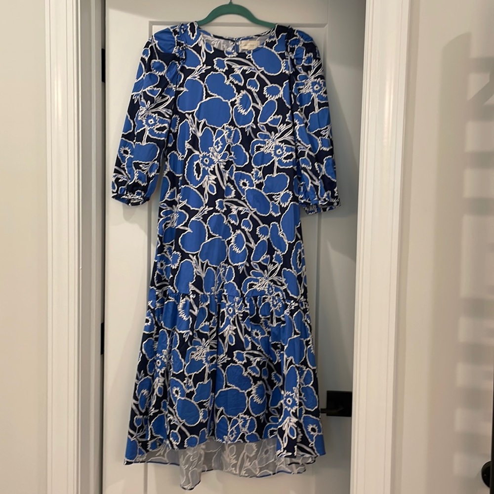 Melloday puff sleeve midi dress